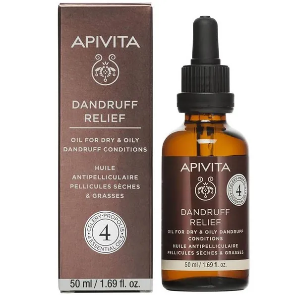 Aceite Anticaspa Calmante Para Caspa Seca O Grasa Apio, Propolis Y 4 Aceites Apivita 50Ml