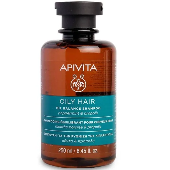 Champu Equilibrador De Grasa Con Menta Y Propolis Apivita 250Ml
