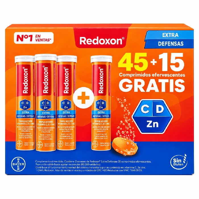 Redoxon Extra Defensas 45+15 Comprimidos Efervescentes