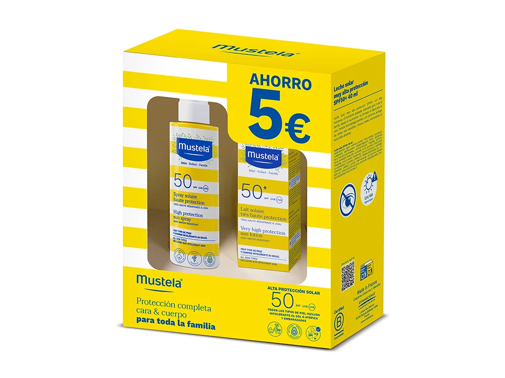 Mustela Spray Solar Spf 50+ 200Ml + Leche Solar Spf 50+ 40Ml