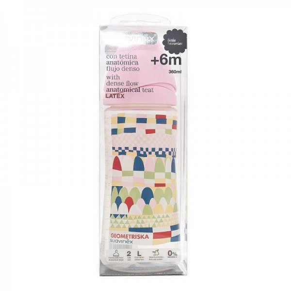 Biberon Pp Boca Ancha T Latex Anatomica Suavinex 1 Unidad 360 Cc + T2 l