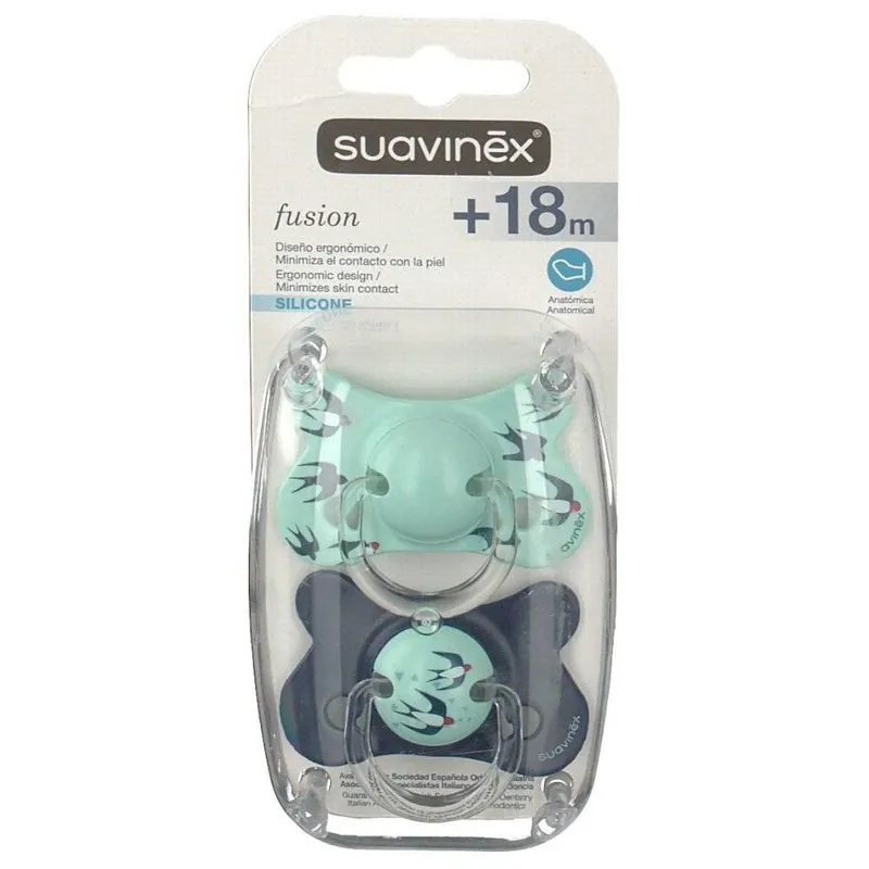 Chupete Silicona Anatomico Suavinex Fusion + 18 Meses 2 Unidades