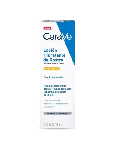 CERAVE LOCION HIDRATANTE DE ROSTRO SPF 50 1 TUBO 52 ML