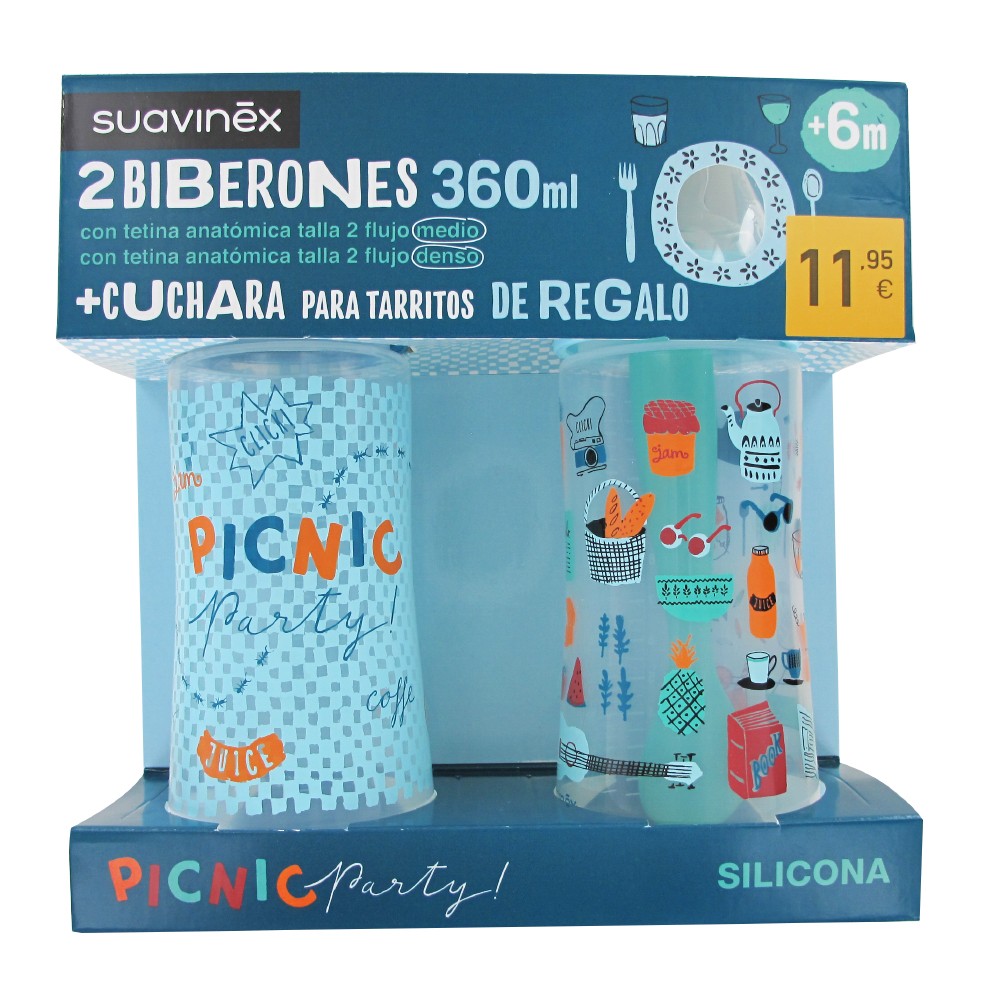 Suavinex Pack  2 Biberones 360 ml + Cuchara