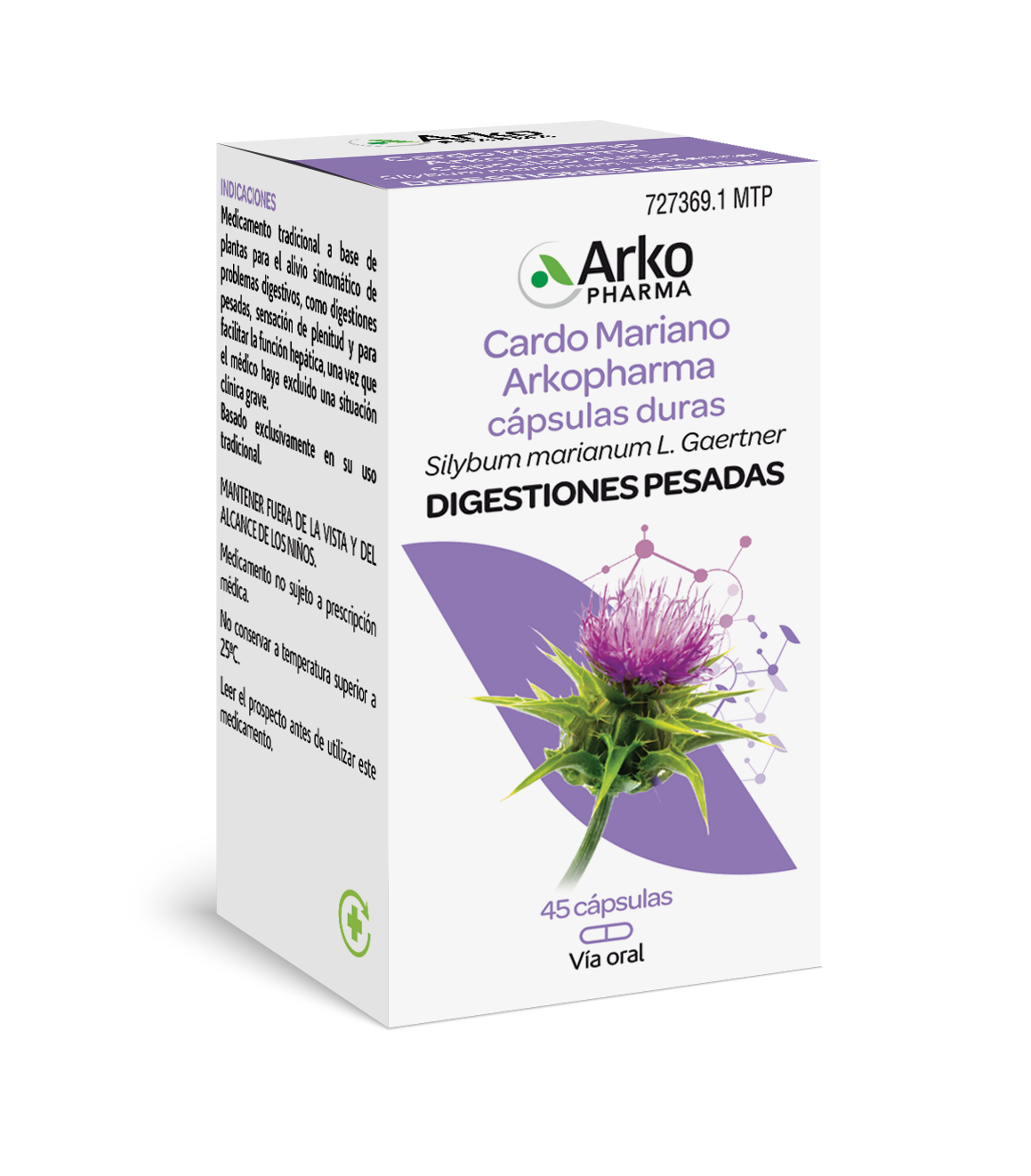 Cardo Mariano Arkopharma 390 mg 45 Capsulas