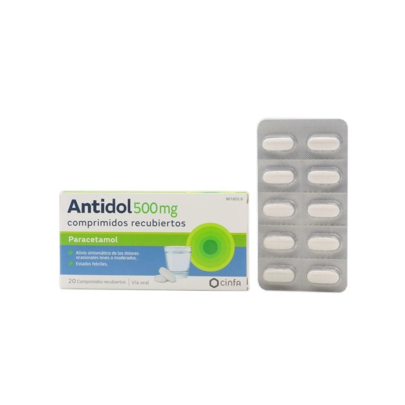 ANTIDOL 500 MG 20 COMPRIMIDOS RECUBIERTOS