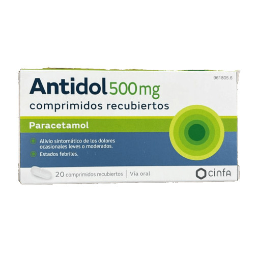 Antidol 500 mg 20 Comprimidos Recubiertos